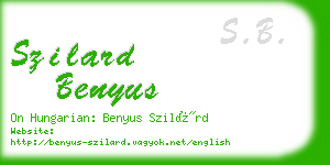 szilard benyus business card